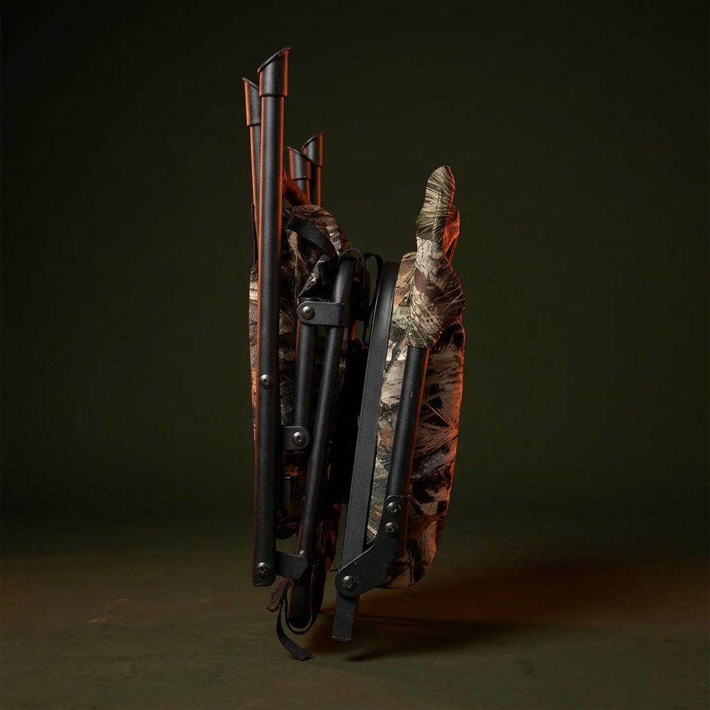 The chair folded flat for carrying