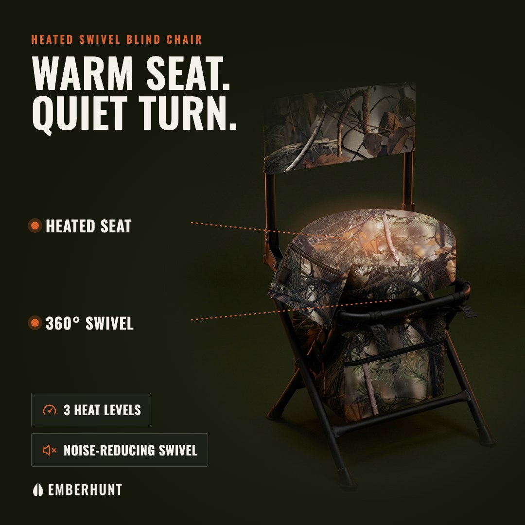 Heated seat cushion with 3 heat levels and a 360-degree noise-reducing swivel