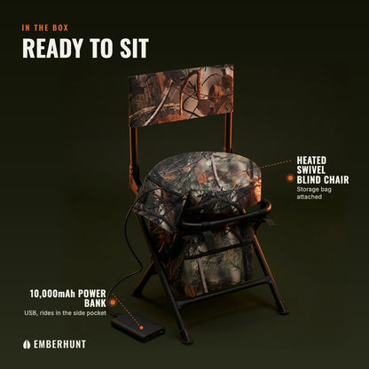 In the box: the heated swivel blind chair and a 10,000mAh USB power bank