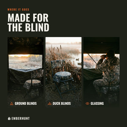 Made for ground blinds, duck blinds and glassing