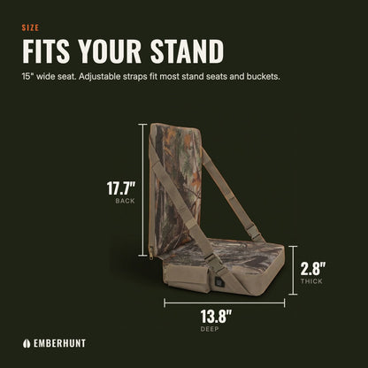 Seat dimensions: 17.7 inch back, 13.8 inch deep, 2.8 inch thick, 15 inch wide